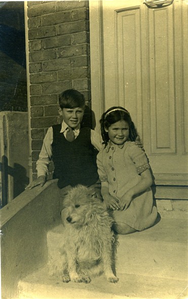 Photo:Me with my sister "and Judy" our dog before Chum