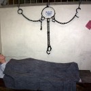 Photo:Prisoner in No.1 cell, a similar scene to when the cells would have been in use. The chains on the wall are waist, wrist and ankle chains - as used in the 19th centuary.
