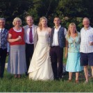 Photo:The farmers wife on my right with Gilbert the farmer next to Betty. This was their daughters wedding soiree on the campsite PONTAIX. We SARTORIAL ANGLAIS know how to dress and what is important at weddings - only two drinkers!