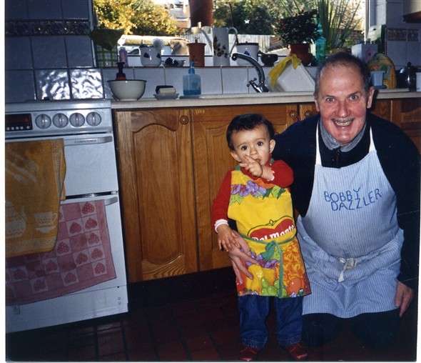 Photo:YARA with silly granddad.
