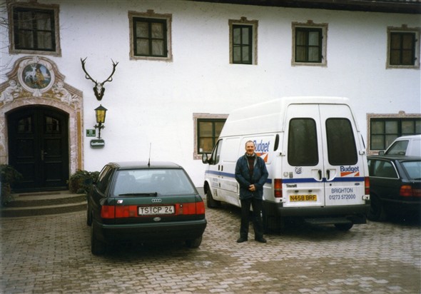 Photo:A DRIVING JOB - Me with a hired van at Lake Chiemsee Hotel, east of Munich.