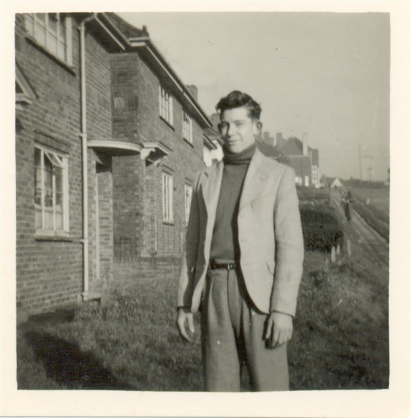 Photo:David John Burtenshaw, 7/3/1931 - 12/8/1990 outside 29, Manor Rd, 1945