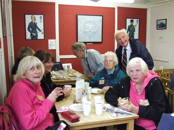 Photo:Char and a wad (tea and a sandwich) in the NAAFI. Charlie, on the right of the picture, actual served at Tangmere and suggested this trip. Nice one Charlie.