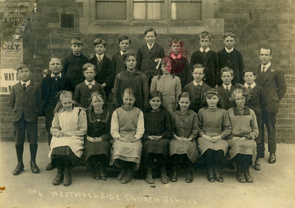Photo:Mum (first left on front row) at Westwoodside School (now Humberside) 15 May 1921.