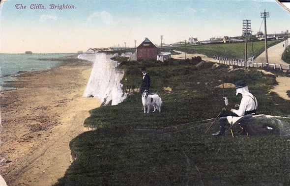 Photo:Postcard of the cliffs at Brighton