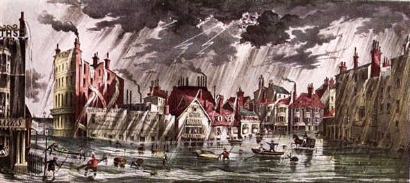 Photo:Flooding at Pool Valley, Brighton, 17 July 1850